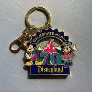 Disneyland 70th Anniversary Glitter Keychain